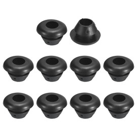 QUARKZMAN Pack of 30 Round Rubber Grommets, 5 mm ID 8 mm Bore Hole, Double-Sided Firewall Cable Grommet, Electrical Wiring Seal, Black