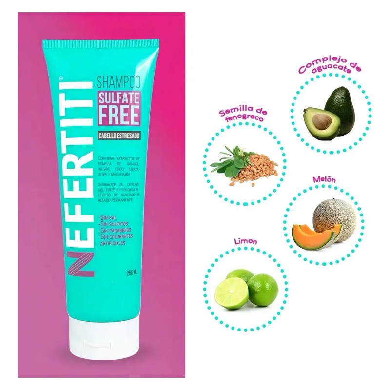 Nefertiti Sulfate Free Shampoo 250ml Cabello Estresado