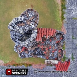 EnderToys Ruined Sorcerer Tower by Printable Scenery, 3D Printed Tabletop RPG Scenery - 28mm