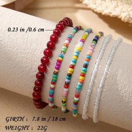 SENLINLU 6Pcs Friendship Bracelets, Bohemian Bracelet, Themed Friendship Bracelets Set, Concert Bracelets, Colourful Beaded Friendship Bracelets For Girls Boys Women Music Lover Fans