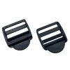 10pcs Plastic Black Ladder Lock Slider Adjustable Buckle SORTUMOLA for