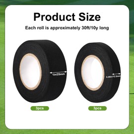 PEUTIER 6pcs Lacrosse Tape for Stick, Cotton Lacrosse Stick Tape 1in and 1/2in Non-Precut Lax Tape Sweat-Absorbent Hockey Tape for Lacrosse Bats Baseball (Black)