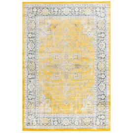 Unique Loom Baracoa Collection Area Rug - Prado (7' 1" x 10' Rectangle, Yellow/ Ivory)