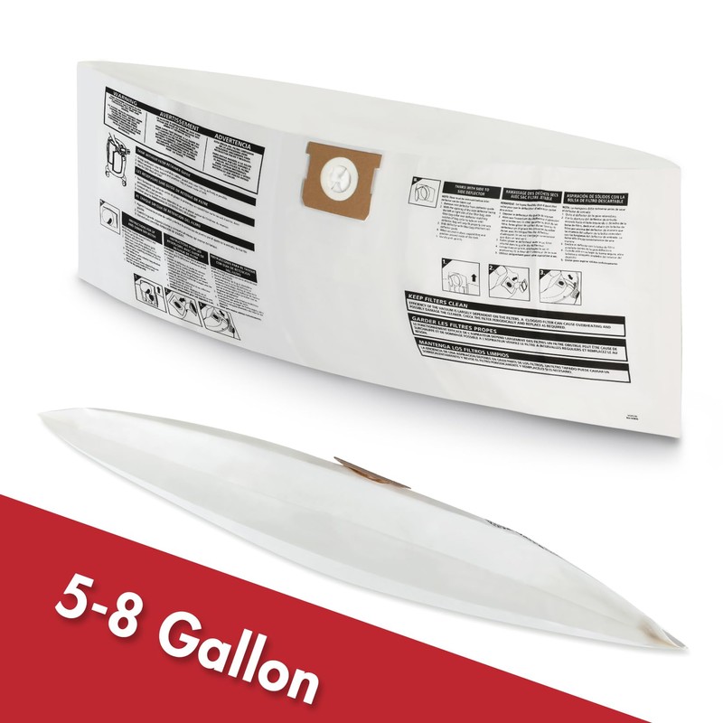 Shop-Vac 9066133 Disposable Filter Bags, Fits 5-8 Gallon Vacs, For