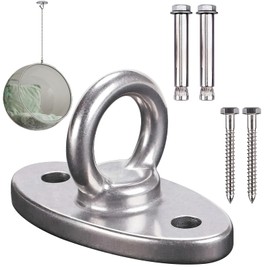 Ceiling Hook Heavy Duty Ultra Strong Ceiling Hook Heavy Duty Concrete Ceiling Hanger, Stainless Steel 304 Wall Eyelet Hook, Hammock Hanging Hardware Oval Bracket Set, for Hanging Chair, Sling Trainer,