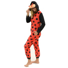 Unisex Adult Pajamas Blue Unicorn Animal Onesie Costume (M/L, Ladybug)