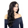 Long, brown wig, with wonderful loose waves and curls and