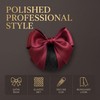 Wine Red Women Hair Snood Net Bowknot Decor Barrette Elastic