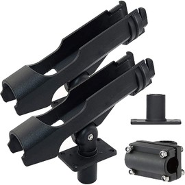 OROOTL Fishing Boat Rod Holders Power Lock Kayak Rod Racks with Adjustable Clamp 360 Degree Folding Marine Pole Holder