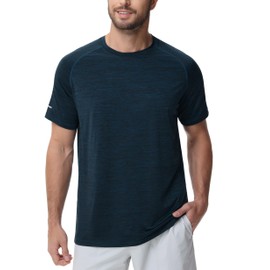 Men's Cooling Ice Silk Running Shirts Quick Dry Short Sleeve Athletic Gym T-Shirts UPF 50+ Outdoor Workout Tshirts