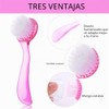 3 cepillos de limpieza facial con mango acrílico, exfoliante facial