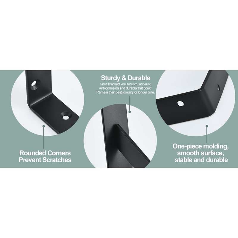 12 Pack L12 x H 8" Black Heavy Duty Shelf
