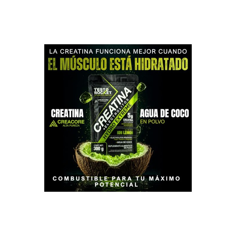 Creatina Monohidratada Micronizada Electrolitos Magnesio Potasio Vitaminas Agua Coco Creatine