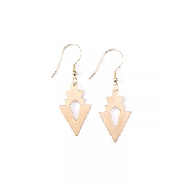 Mata Traders Petit Arrow Earrings Fair Trade Goldtone Small Handmade Dangles