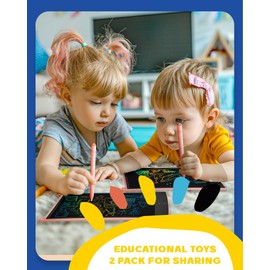 bravokids 2 Pack LCD Writing Tablet with Stylus, 8.5 inch Colorful Doodle Board Drawing Pad for Kids, Travel Games Activity Learning Toys, Pink&Pink