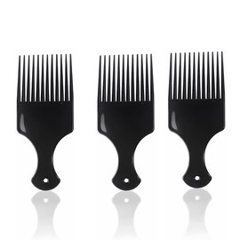 Afro Hair Comb - 3pcs Plastic Afro Pick Hair Comb - Wide Tooth Smooth Afro Pick Comb - Afro Comb For Detangling And Styling,For Curly,Frizzy,Wavy&Afro Hair,Wide Tooth Comb Hairdressing Styling Tool