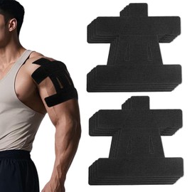 Kinesiology Tape for Shoulder, Waterproof Pre-Cut Muscle Tape Strips, Breathable Elastic Sports Sticker for Shoulder Support for Sports & Physiotherapy (Pack of 10)