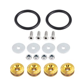 KIMISS Car Quick Release Fastener Bumper Quick Release Kit Bumper Holder Car Aluminium Alloy Bumper Washer/Bolt Engine Bay Dress Up Kit Quick Release Fastener Yellow