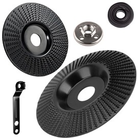 Acmerota Wood Grinding Disc for Angle Grinder 115 mm Inclined and Flat Wood Grinding Disc Shape Grinding Disc for 22 mm Angle Grinder Mandrel with Pressure Plate Kit for Angle Grinder