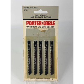 PORTER-CABLE Porter Cable Universal Jig Saw Blades 1 Pkg of 5 6 TPI Model 12501 NOS Unopened
