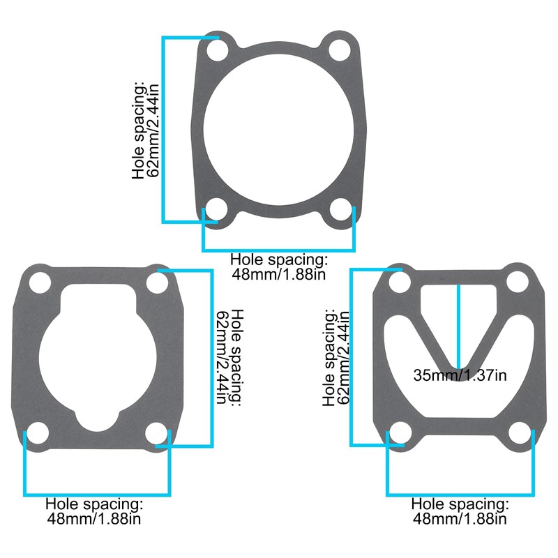Briny River 3 Sets Air Compressor Valve Plate Gaskets Cylinder