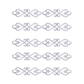 10 Pieces Traditional Iron on Patches,Embroidered Patch Applique for Clothes,Gold Scroll Trim Sewing Patches for Clothing Jeans Dress Hat Costume Decorative Embellishment (Silver)