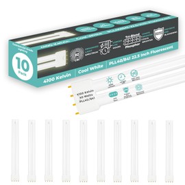 GoodBulb PLL40/841 40W 22.5" Twin Tube Compact Fluorescent Light Bulb 4-pin 2G11 Base 4100K Cool White 2800 Lumen 36000 Hour Long Life Biax Pack of 10