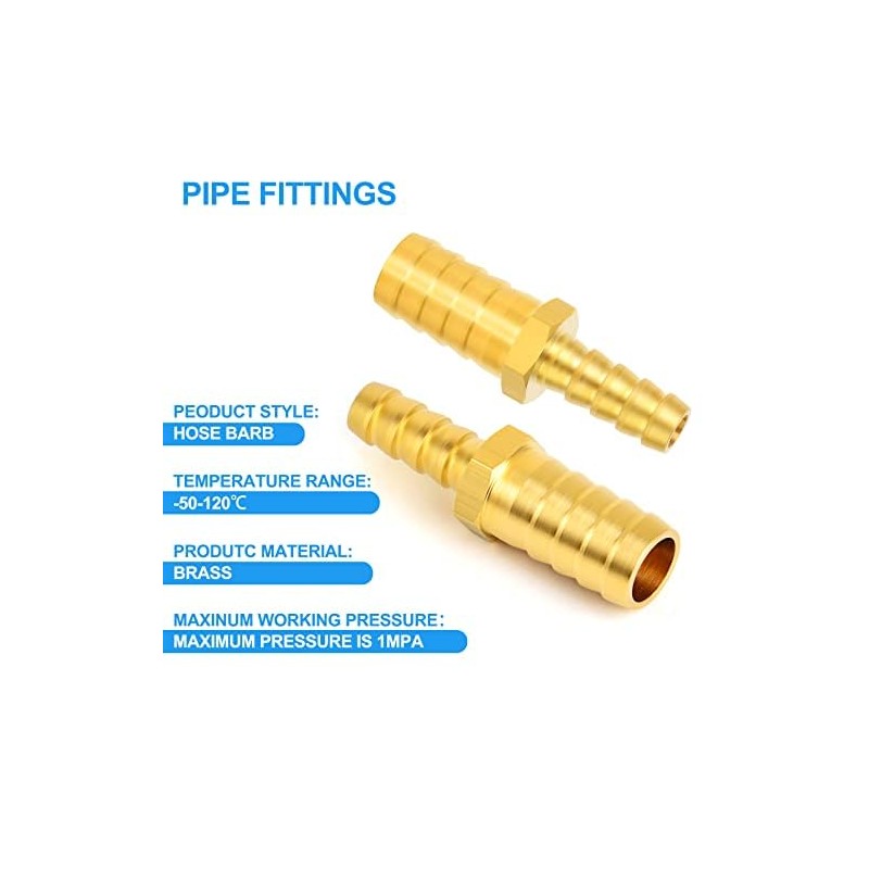 ERGAOBOY 5 Pcs 6 mm x 8 mm Brass Reducing