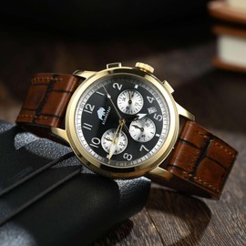 BISONSTRAP Sophisticated Watch Strap 18 mm 20 mm 22 mm Italian Leather with Alligator Embossed Quick Release Bracelet, 20 mm, Leather, No gemstone