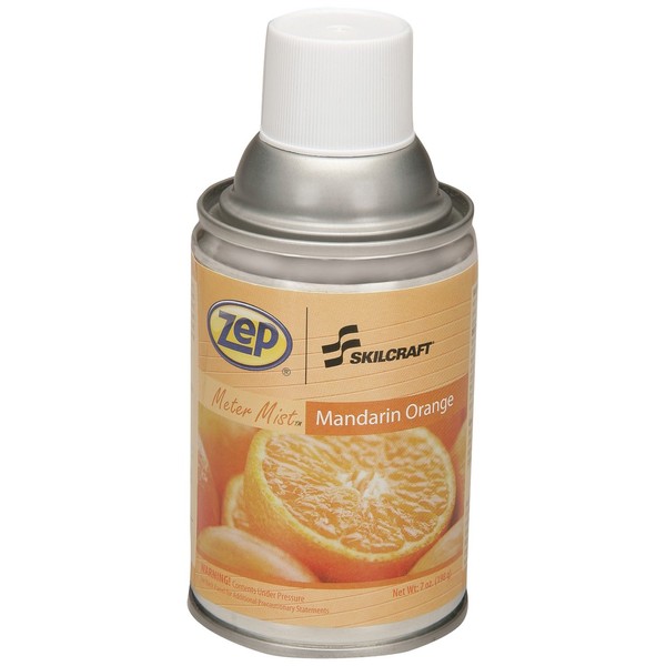 SKILCRAFT 6840-01-459-8263 Zep Meter Mist Refill Air Freshener Aerosol Can, Mandarin Orange (Pack of 12)
