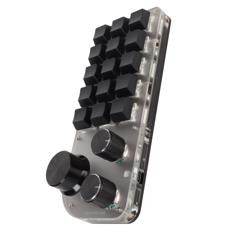 USB Mini 15 Key Keypad with 3 Knobs Type C