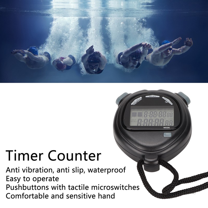 Electronic Stopwatch Multifunctional 2 Lines Show Digital Sports Timer for