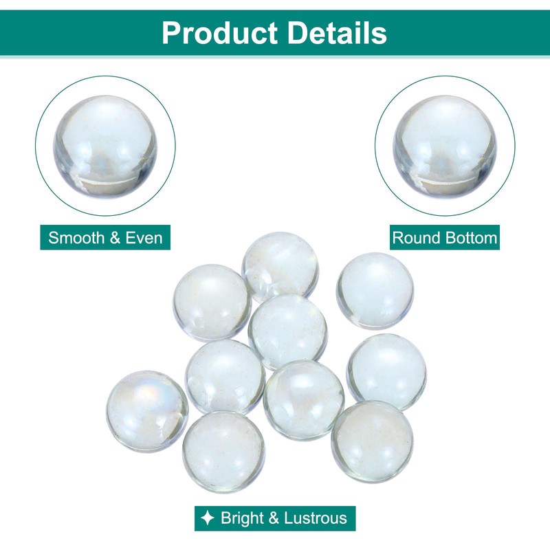 sourcing map Acrylic Beads,10pcs Round Acrylic Gemstone Clear 0.46lbs (0.98")