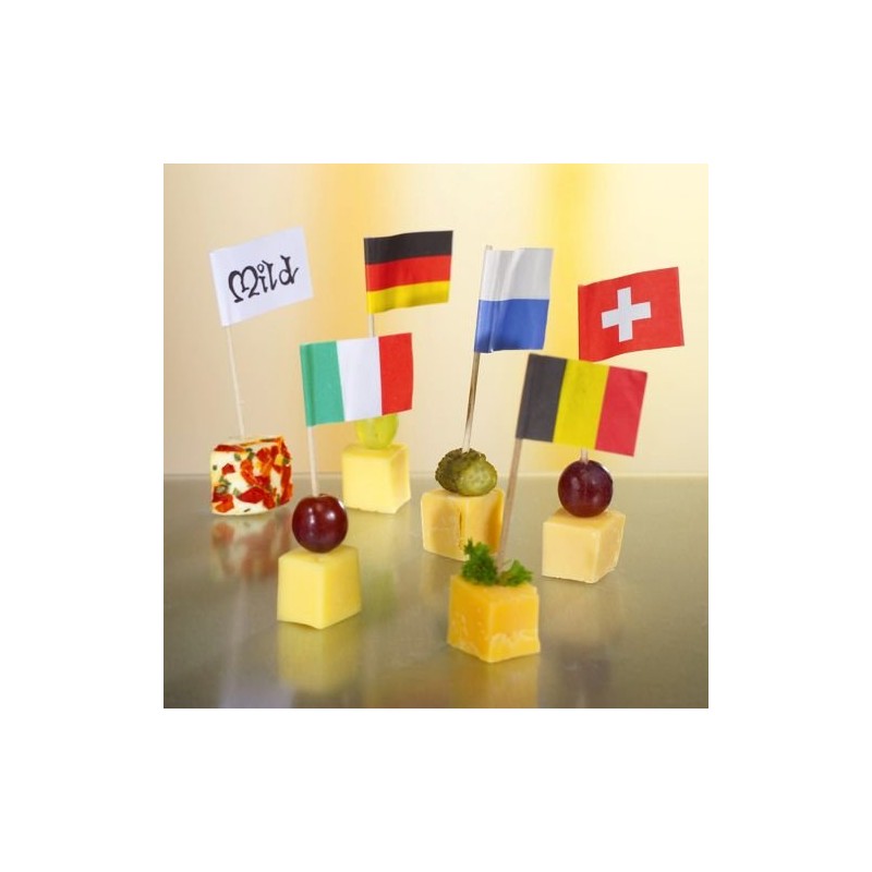1 SCHACHTEL mit 100 Flaggen Picker SCHWEIZ gedeckter Tisch Tischdeko