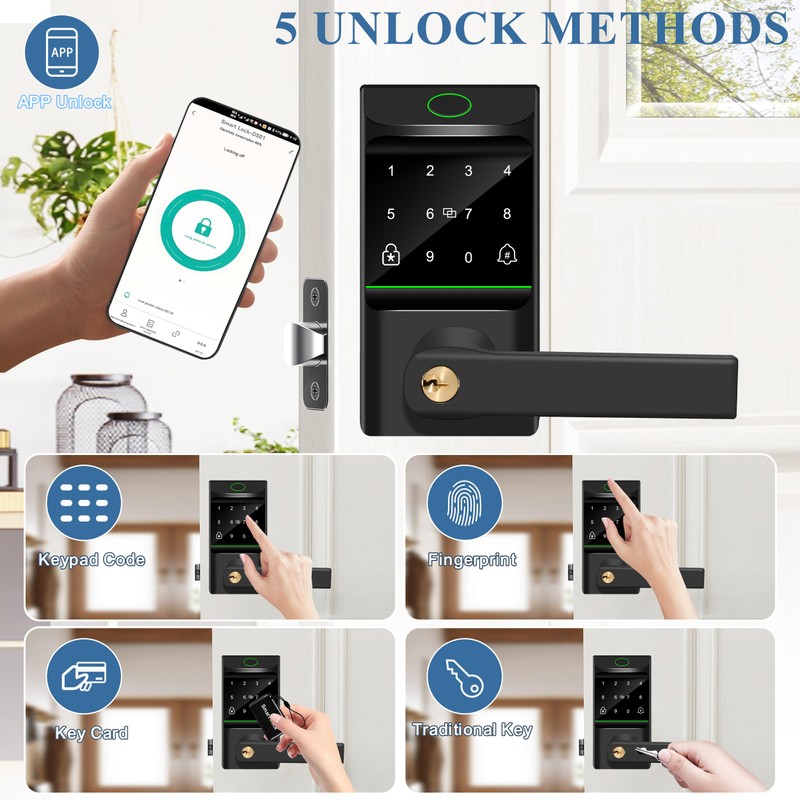 Keyless Entry Auto Door Lock, Smart Deadbolt Lock with Door