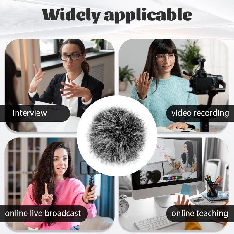 Mini Wireless Furry Windscreen Covers, 5 Pcs Furry Windscreen Muff