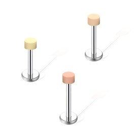 jagosen 16G G23 Titanium Piercing Retainers Internally Threaded Labret Lip Studs Helix Cartilage Septum Nose, Lip Labret Rings Stud Piercing Retainer Jewelry for Women Men (light brown)