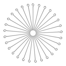 TOAOB 40 mm Stainless Steel Eyelet Pins 300 Pieces Open Eye Pins Silver for Earring Pendant Beads Jewellery DIY Crafts Making