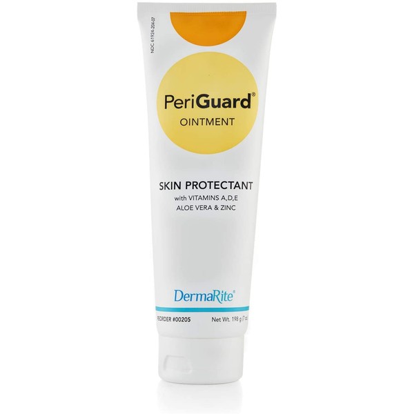 Dermarite PeriGuard Skin Protectant Ointment, 2 Pack - 7 oz Tube - with Vitamins A, D, E, Aloe Vera and Zinc - Clear Moisture Barrier Cream