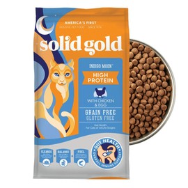 Solid Gold High Protein Dry Cat Food - Grain Free & Gluten Free Chicken Cat Dry Food w/Probiotics for Gut Health & Digestion - High Fiber & Omega 3 - Low Carb Superfood Kibble for Cats All Ages - 6LB