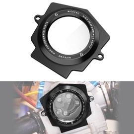 NICECNC Black Aluminum Alloy Fully Transparent Camshaft Cover Compatible with Yamaha Raptor YFM 700 2006-2024, Raptor 700 R 2009-2024, Raptor 700 SE 2009-2024