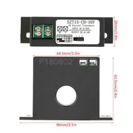 AC Current Transducer, SZT15-CH-10V Current Transducer Transmitter Transformer Sensor AC 0-50A to DC 0-10V