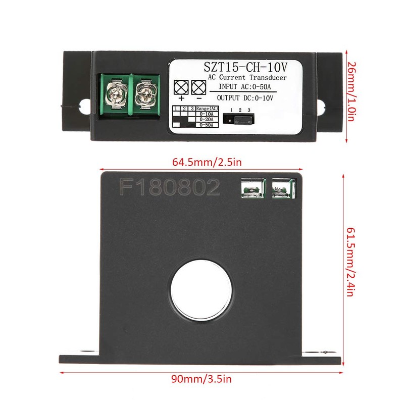 AC Current Transducer, SZT15-CH-10V Current Transducer Transmitter Transformer Sensor AC