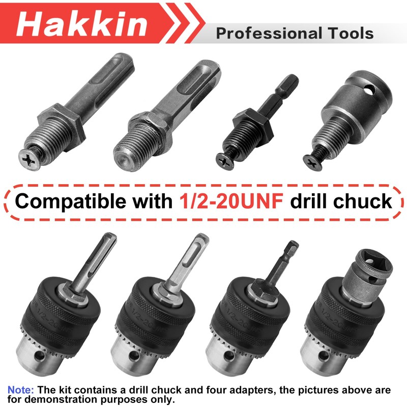 1.5-13mm Quick Change Drill Chuck Adapter, 1/2-20UNF Capacity Key Drill
