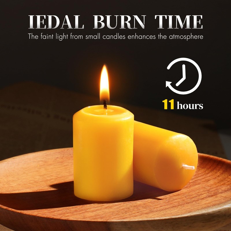 GINITIRI Natural Beeswax Votive Candles,11-12 Hours Unscented Votive Candles Bulk,6