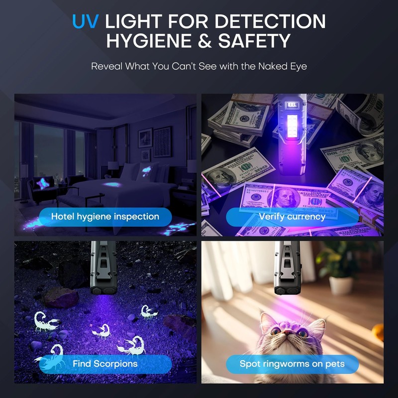 LUXJUMPER Rechargeable Flashlight Magnetic - 700 Lumens Flat Flashlights Rechargeable