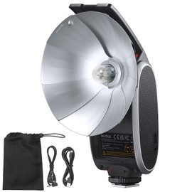 Godox Lux Senior Retro Camera Flash 7 Levels 1/1-1/64 Flash Power GN14 6000K Color Temperature 28mm Focal Length Replacement for Canon Nikon Sony Fuji Olympus Hot-Shoe Cameras