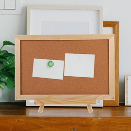 NUOLUX Cork Board Double-Sided Tabletop Bulletin Board 30x20cm Cork Board Felt Letter Board Schedule Board Pinboard Calendar Message Board Sign Easel Letter Board for Room/Cafe/Office/Restaurant/School Message Photo Decorative Board