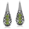Silvershake 3 Stone Natural Peridot 925 Sterling Silver Victorian Style