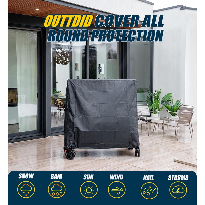 Ping Pong Table Cover 600D Heavy Duty Waterproof for Outdoor